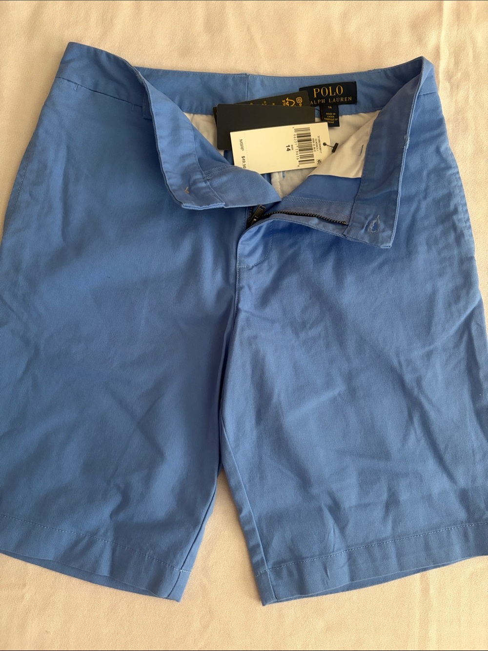 Polo by Ralph Lauren Light Blue Men’s Flat-Front Chino Shorts